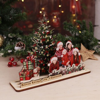 Коледен подарък за семейство – Персонализиран 3D декор със снимка 🎄
